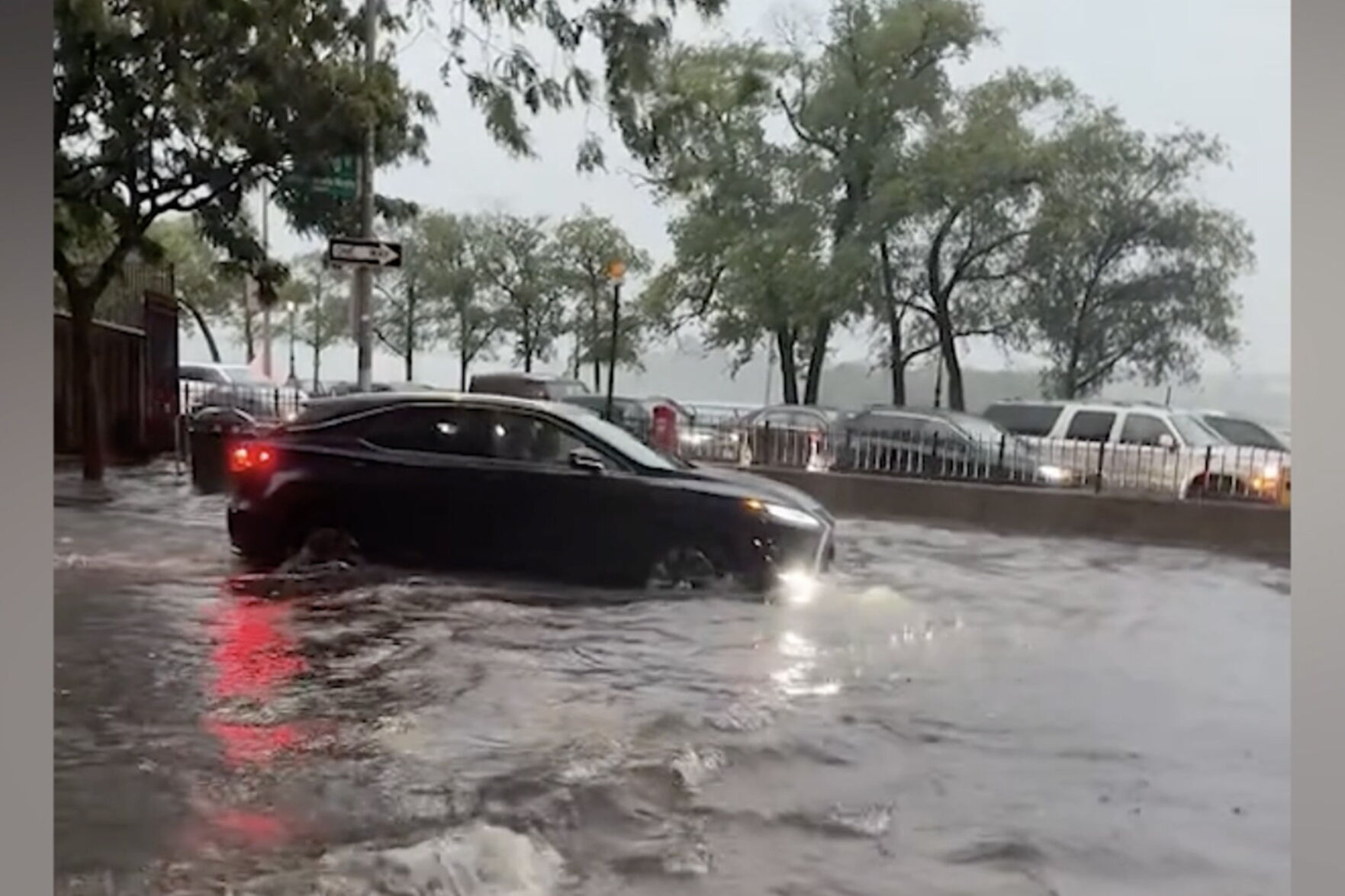 Flash flood swamp New York streets after sudden downpour